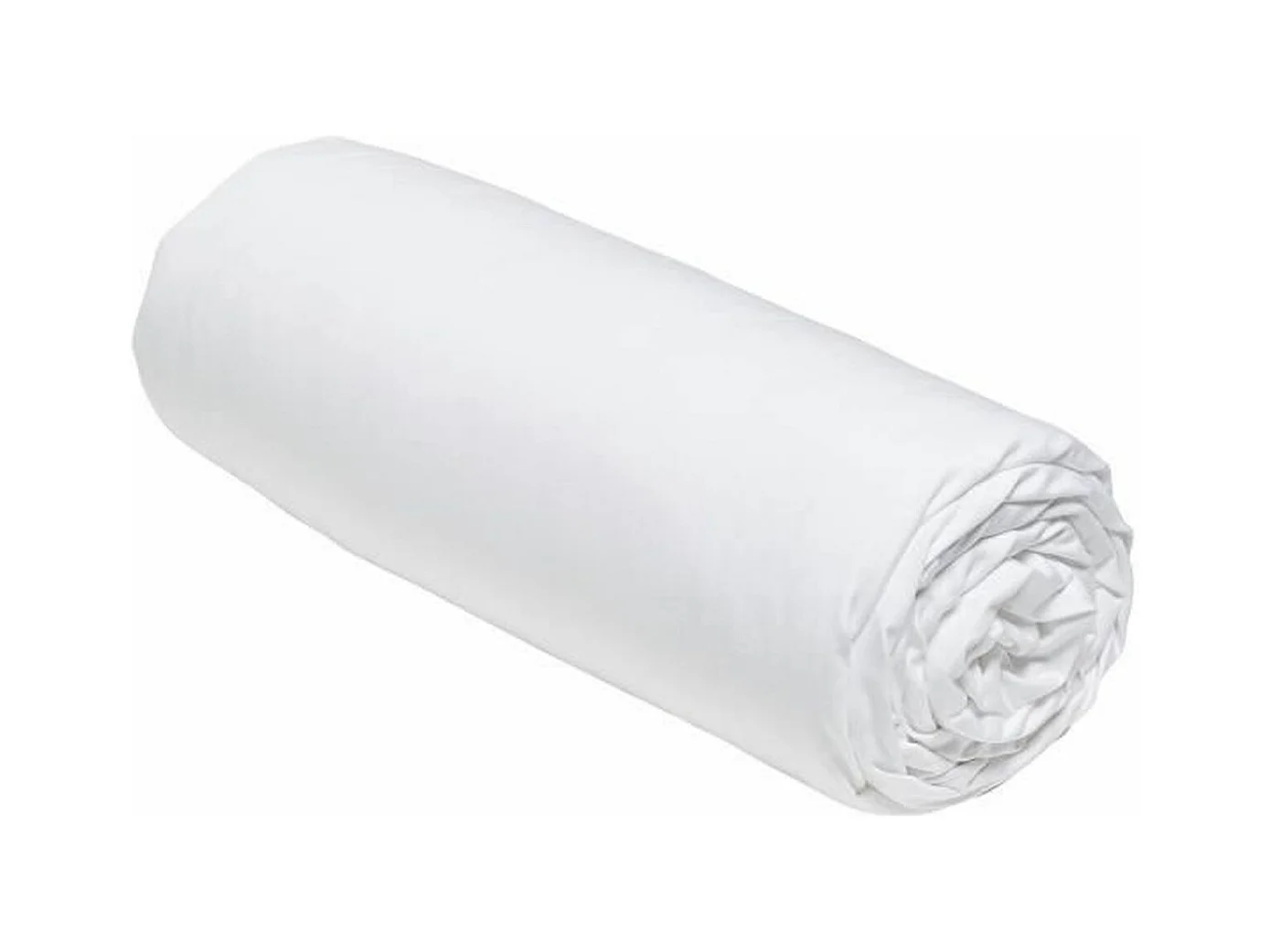 Drap housse - 140 x 200+30 cm - 100% Percale de coton uni - Craie