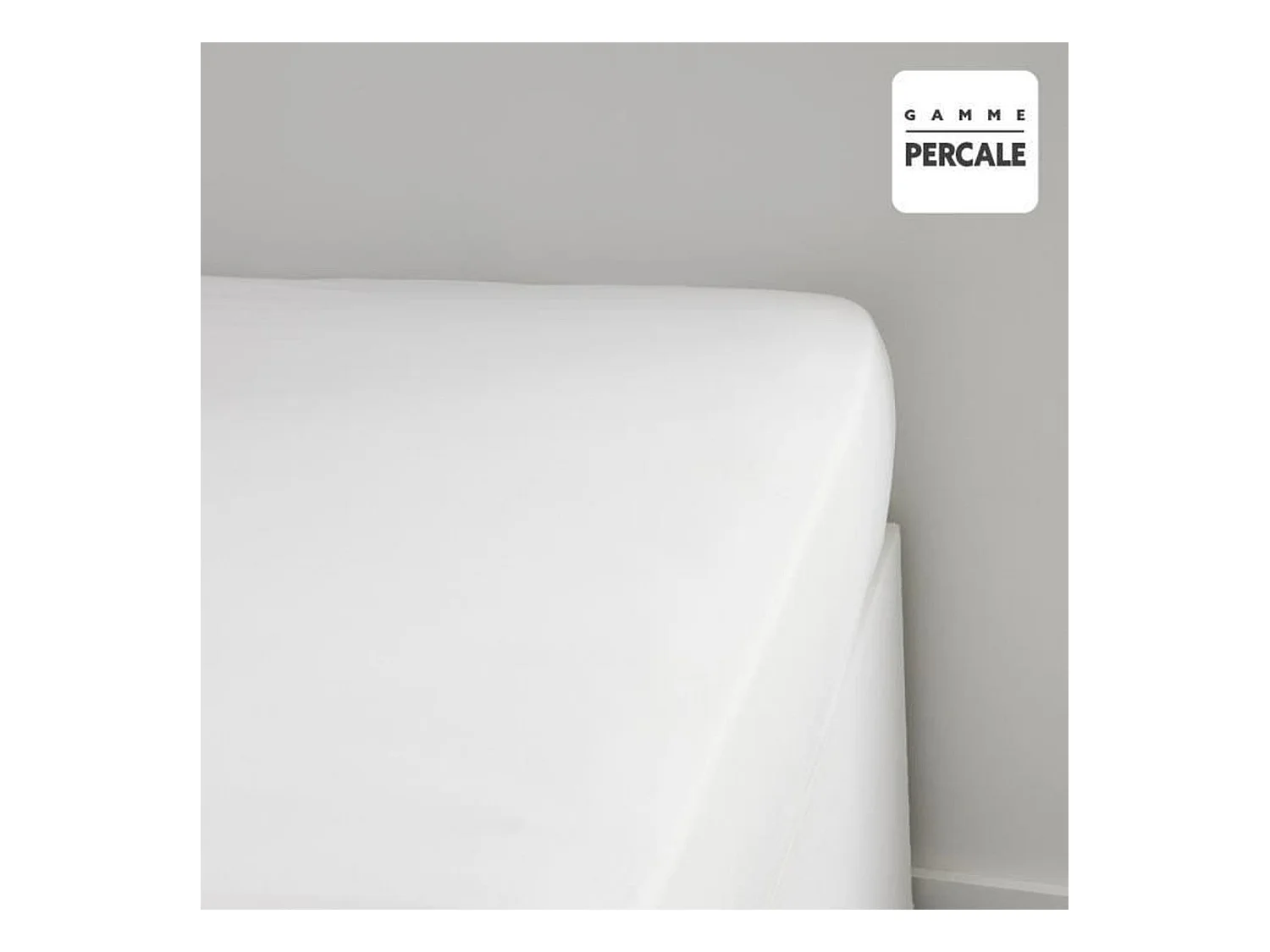 Lenzuolo con angoli 140 x 200+30 cm 100% percalle di cotone tinta unita Gesso