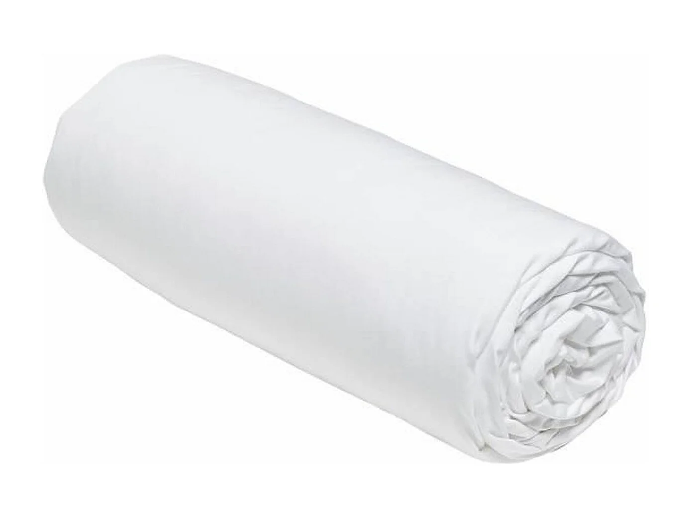 Drap housse - 140 x 200+30 cm - 100% Percale de coton uni - Craie