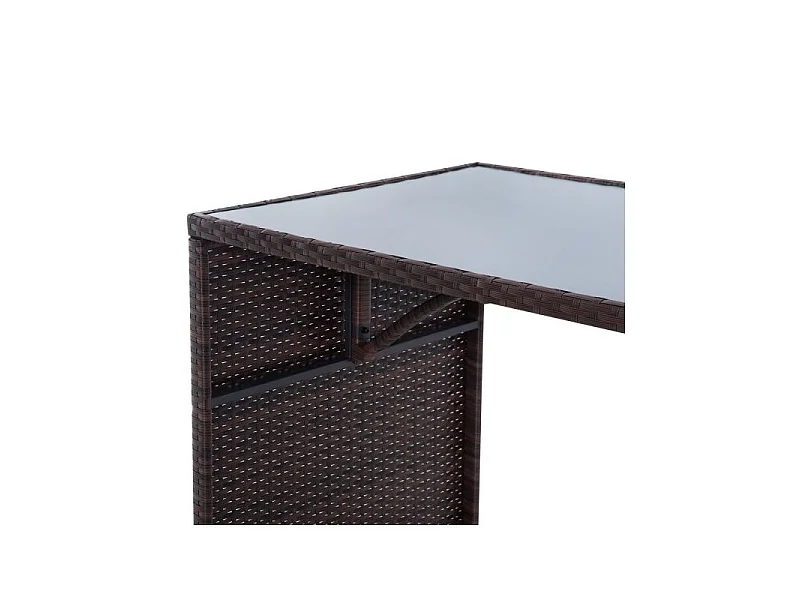 Ensemble Salon de Jardin Encastrable Lorient 5 Pièces Chocolat