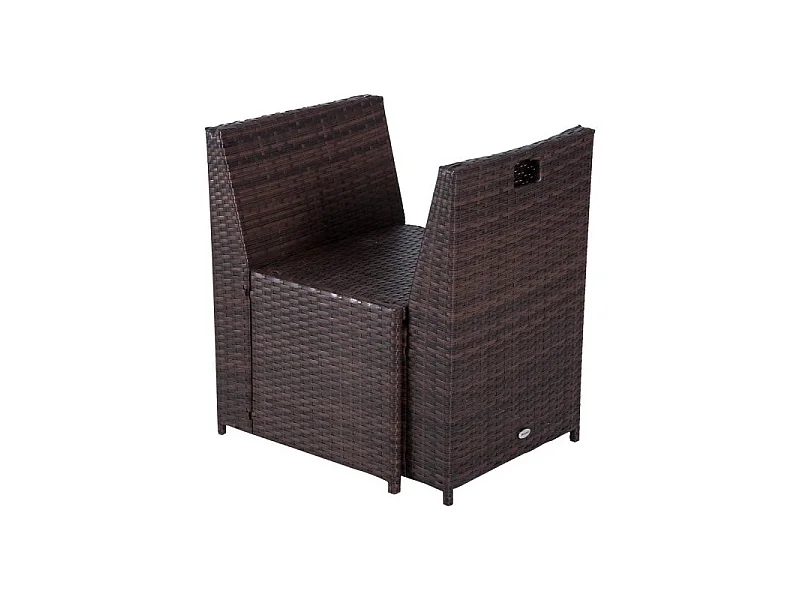 Ensemble Salon de Jardin Encastrable Lorient 5 Pièces Chocolat