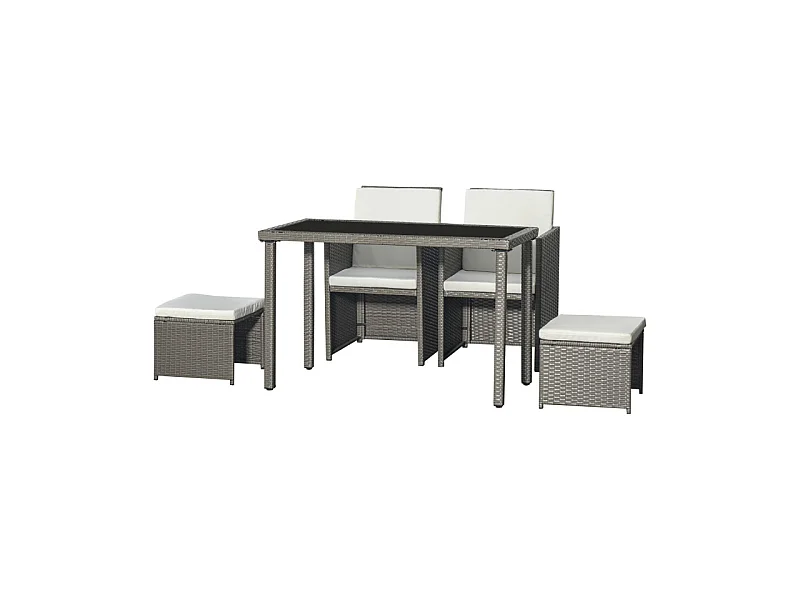 Ensemble de jardin encastrable MIA gris et crème