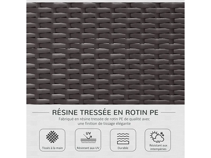 Salon de jardin modulable 6 personnes VERONE brun et blanc