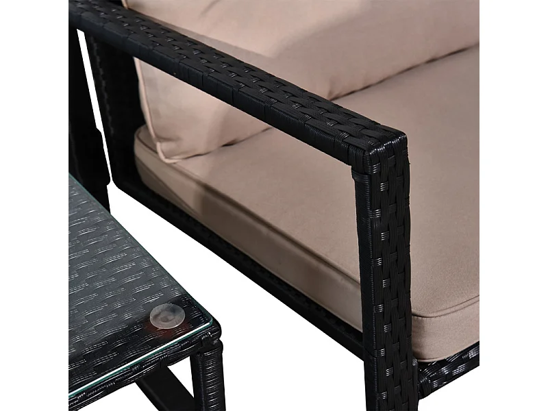 Ensemble de jardin à bascule 2 places MOKA marron et noir