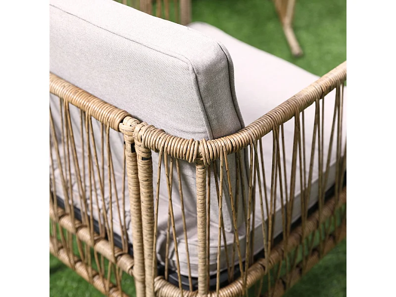 Salon de jardin 4 places résine DIEGO marron clair