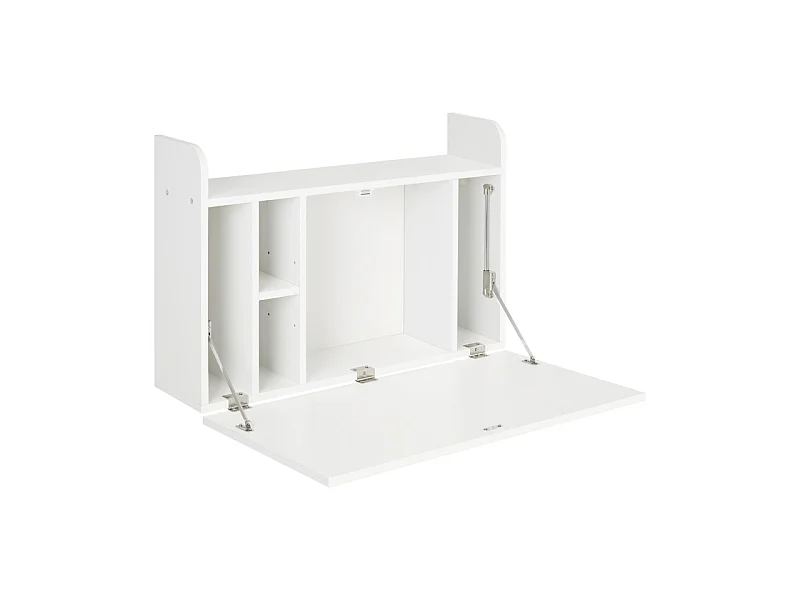Bureau mural multi-rangement pliable CLOVIS blanc