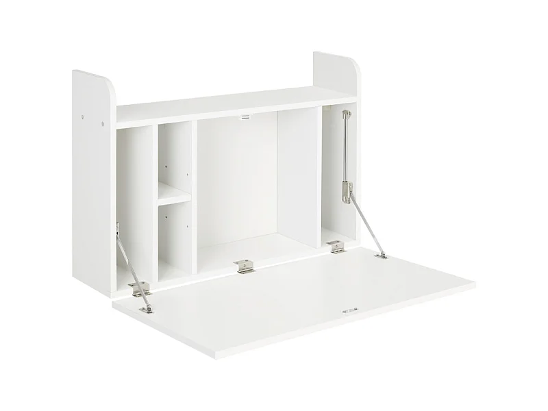 Bureau mural multi-rangement pliable CLOVIS blanc