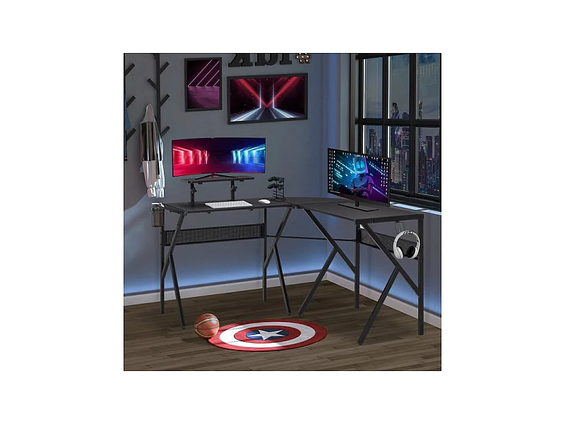 Bureau Gaming d'angle KLEE Noir