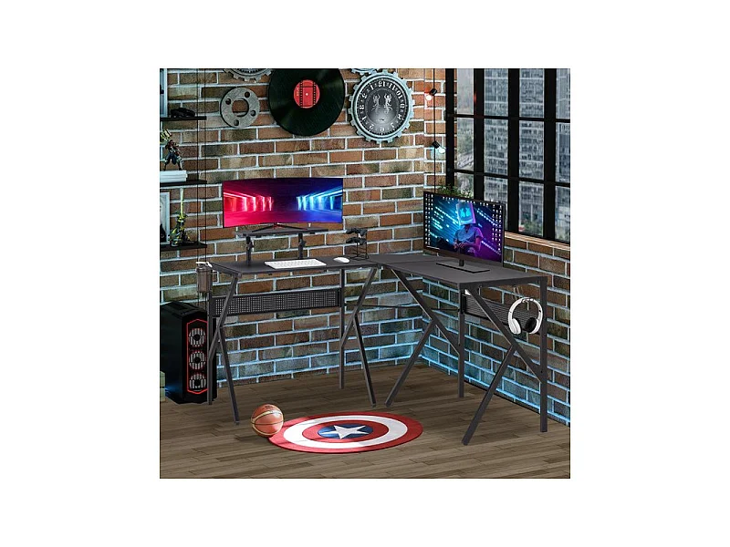 Bureau Gaming d'angle KLEE Noir