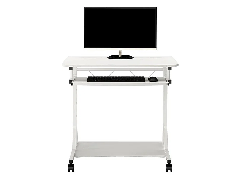 Petit Bureau Informatique - Roulant - Bois Blanc