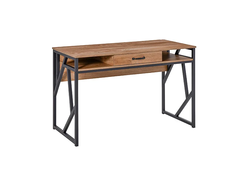 Bureau industriel GIULIA aspect bois de noyer
