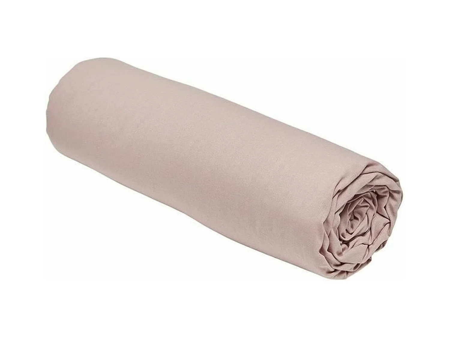 Drap housse uni rose des sable 90 x 190 cm