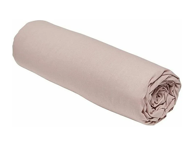Drap housse uni rose des sable 90 x 190 cm