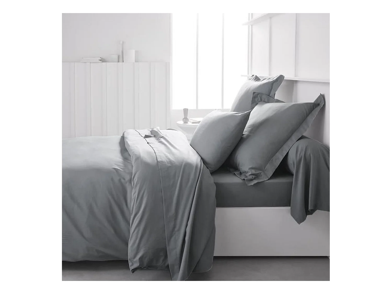 Drap-housse en jersey de coton. Acier 135/150x200cm