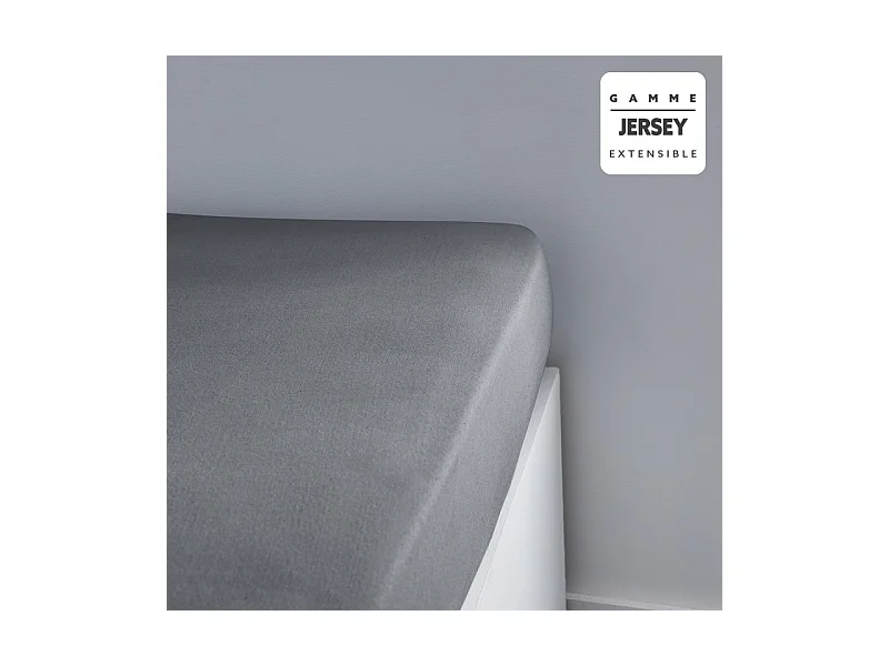 Drap-housse en jersey de coton. Acier 135/150x200cm