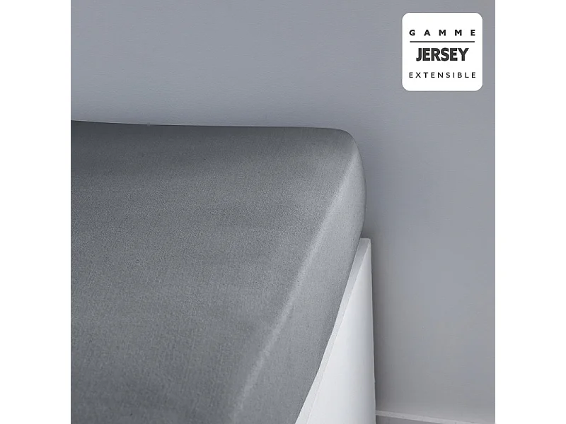 Drap-housse en jersey de coton. Acier 160/180x200cm