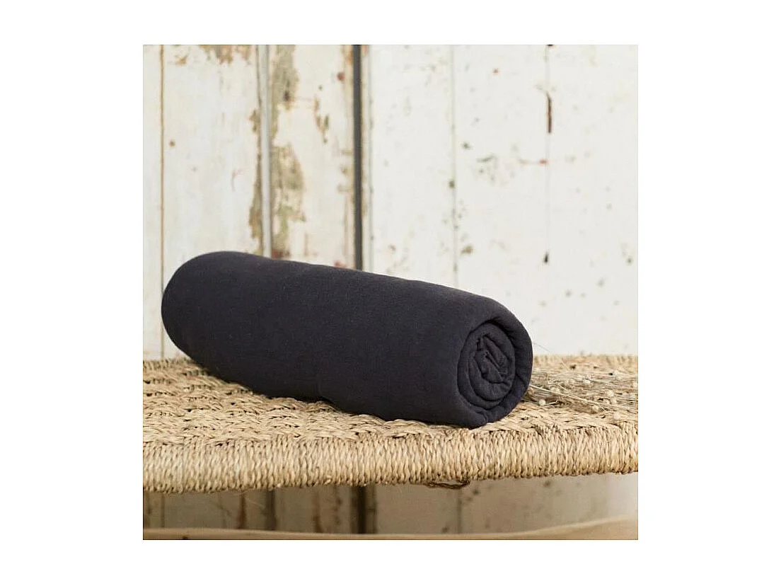 Drap-housse en jersey de coton. Charbon 135/150x200cm