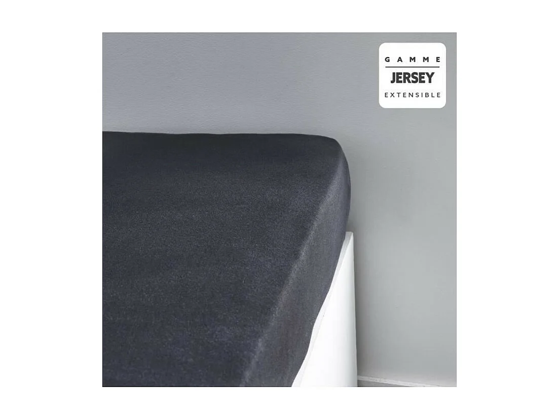 Hoeslaken van katoenen jersey Jersey Cotton. Houtskool 160/180x200cm