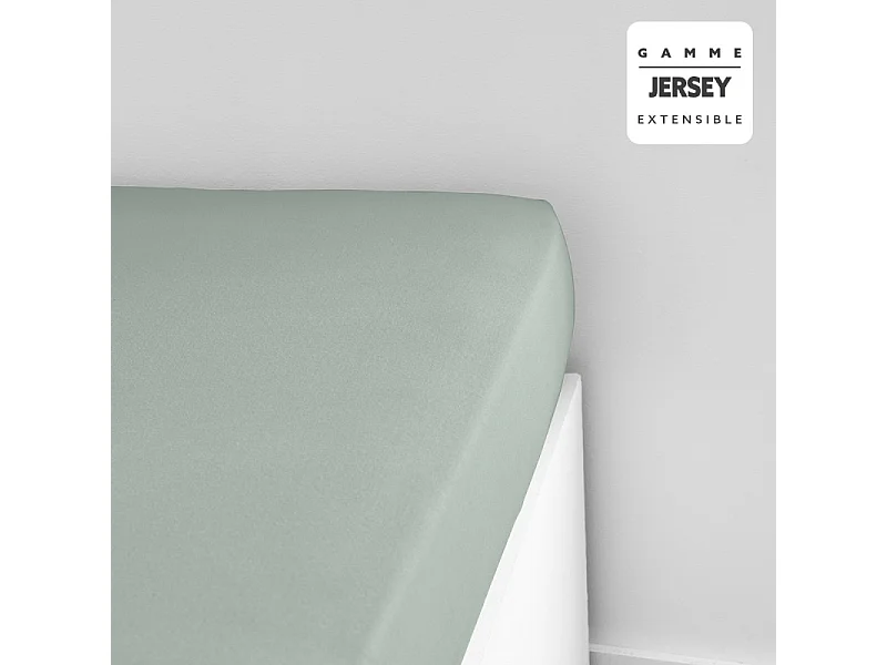 Drap-housse en jersey de coton. Turquoise 135/150x200cm