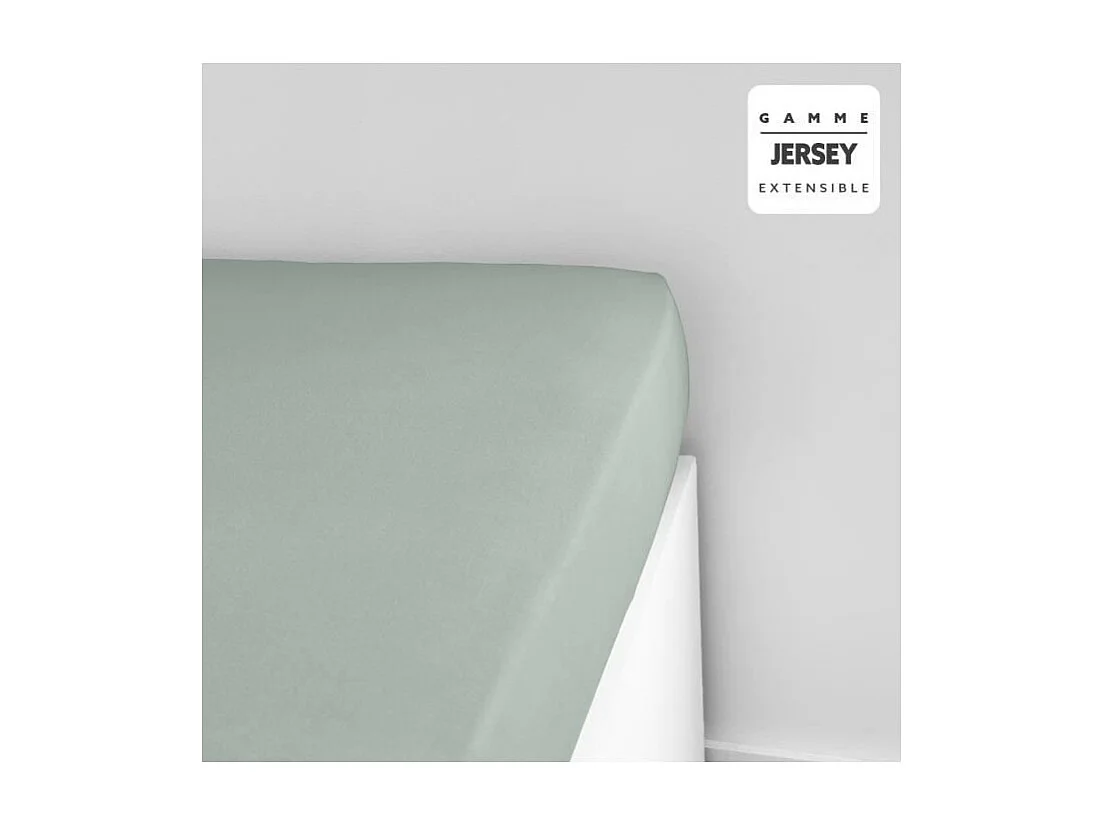 Drap-housse en jersey de coton. Turquoise 160/180x200cm