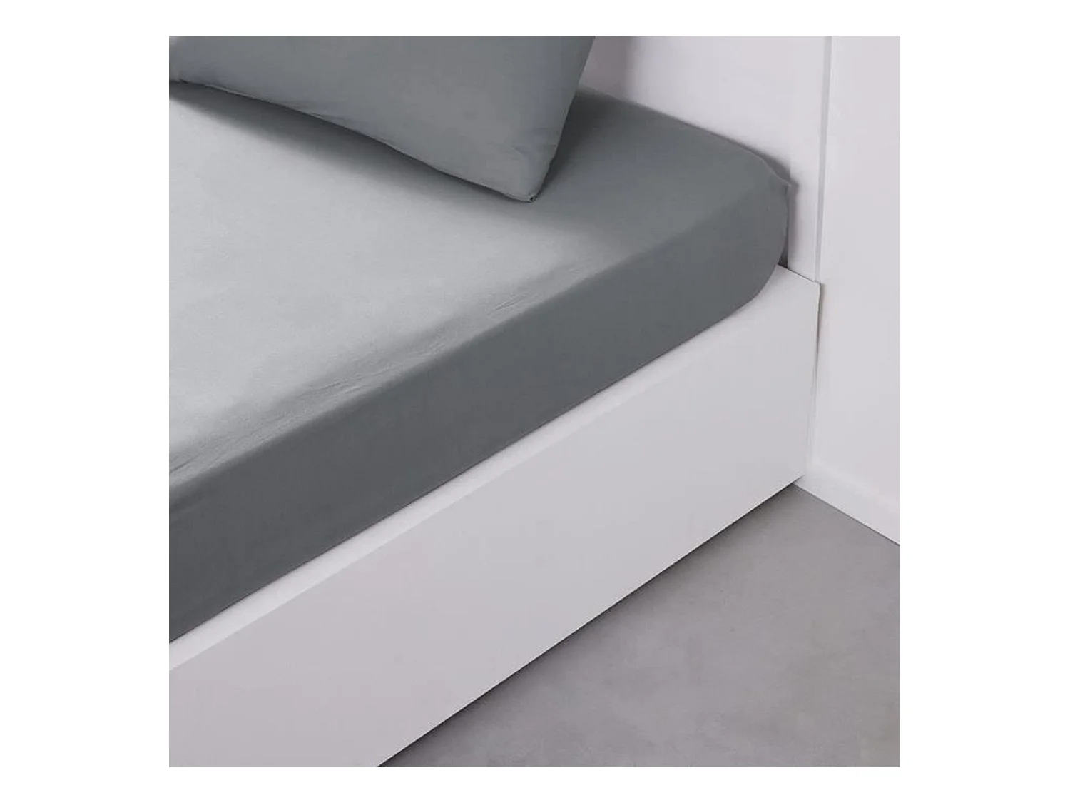 Drap housse - 90 x 190 cm uni - Acier