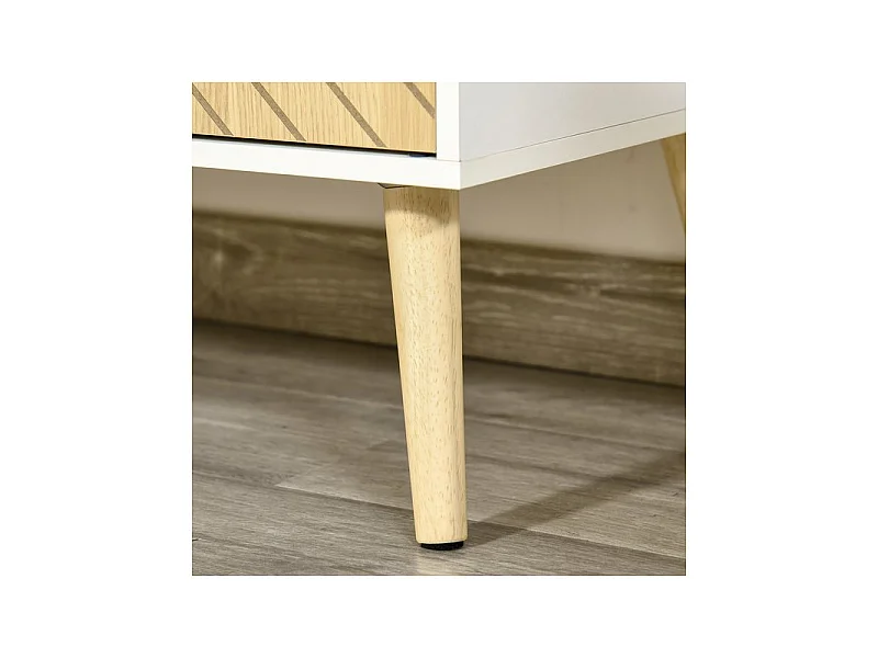 Buffet design ULRICH blanc et bois