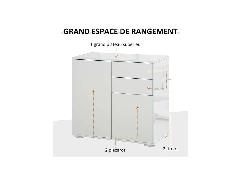 Commode buffet CHÄLONS blanche