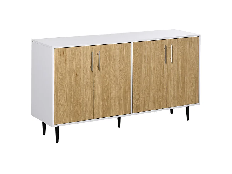 Buffet placard DORIAN chêne clair et blanc