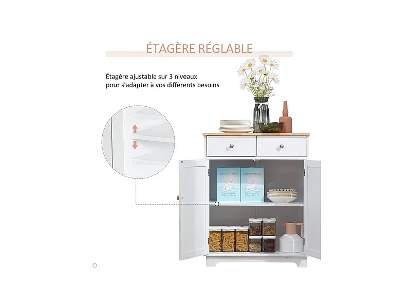 Buffet 2 portes MONIA blanc