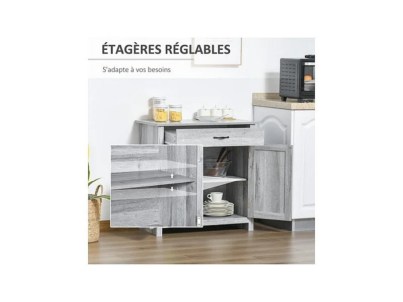 Buffet 2 portes ELOÏSE gris clair