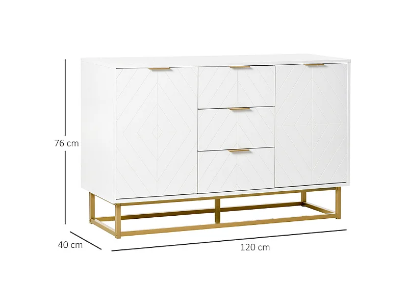 Buffet design APHRODITE blanc et doré