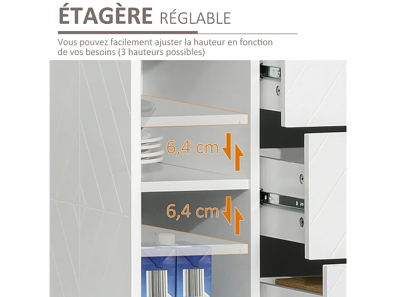 Buffet design APHRODITE blanc et doré