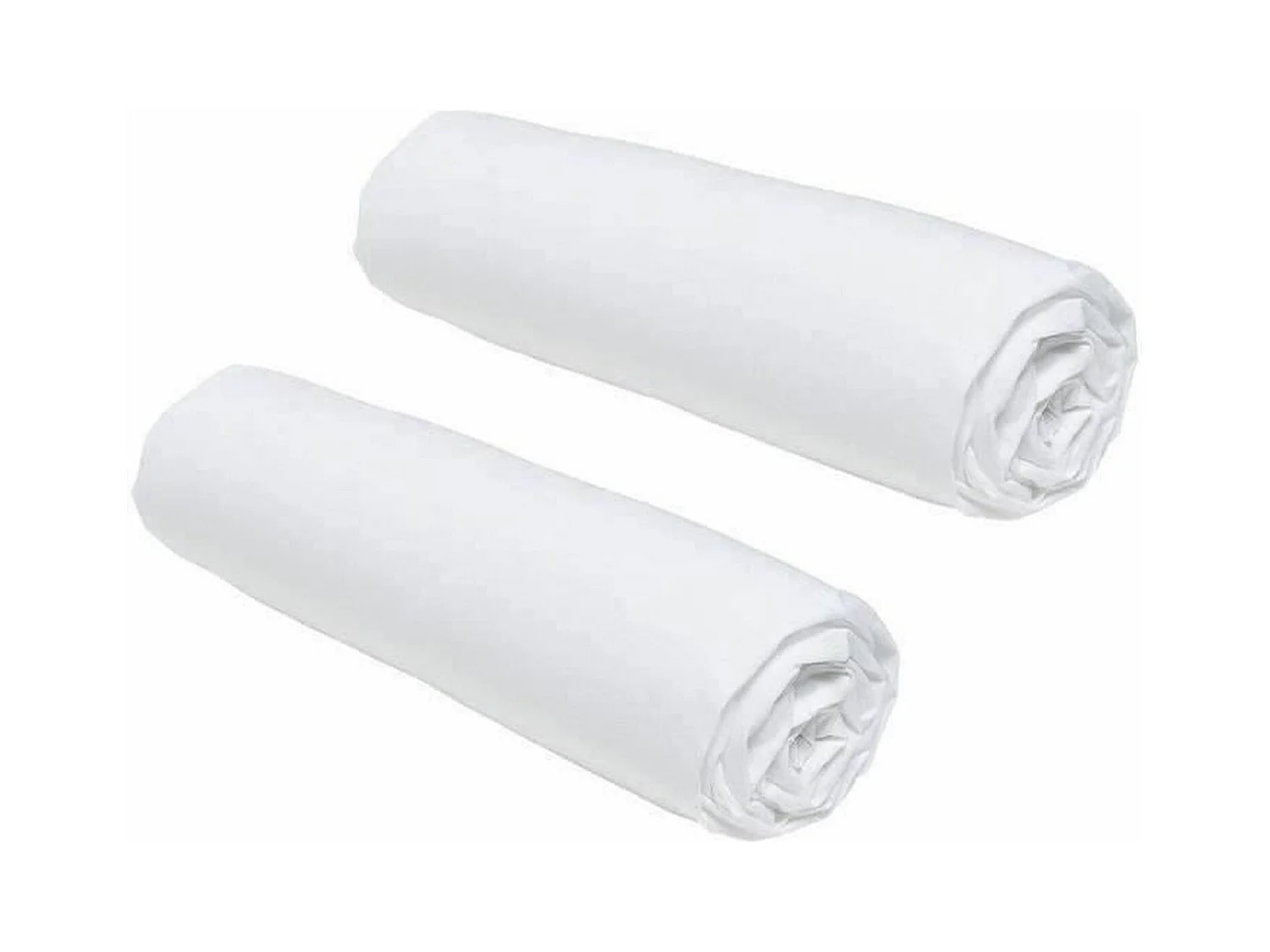 2 draps housses - 140 x 190 cm -Craie