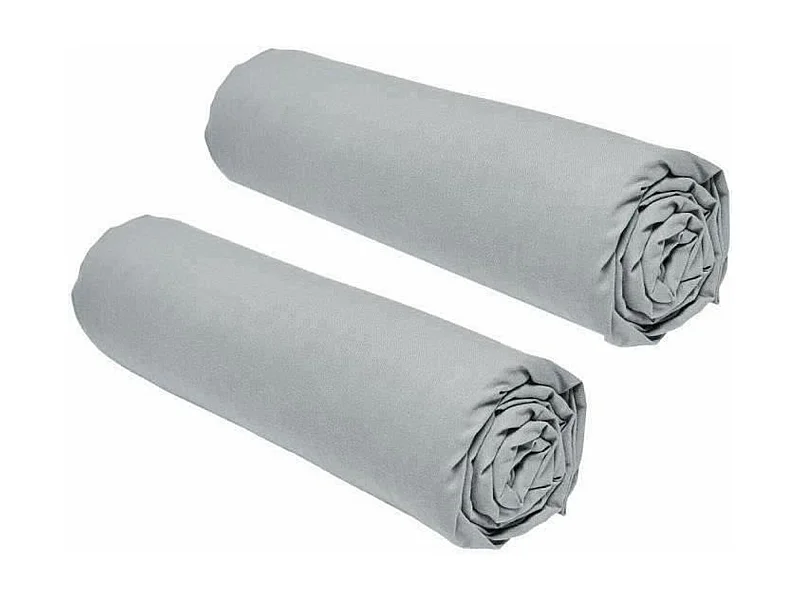 2 draps housses - 140 x 190 cm -Acier
