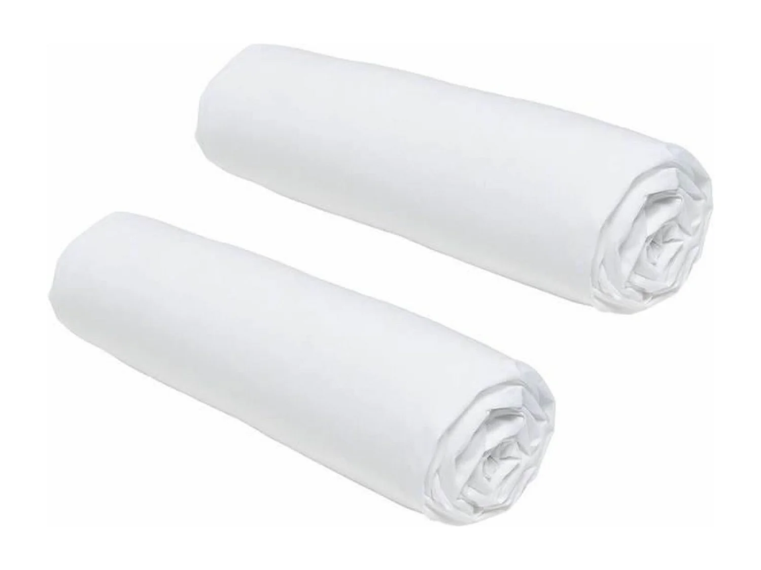 2 draps housses - 90 x 190 cm -Craie