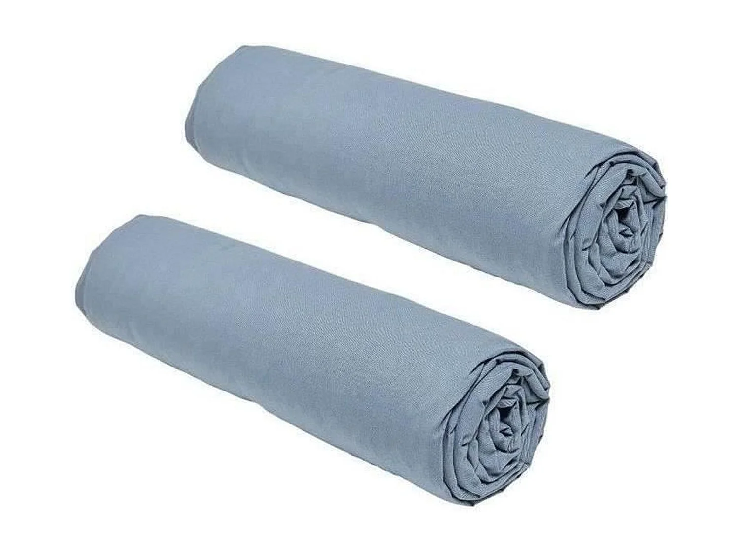 2 draps housses uni denim 140 x 190 cm