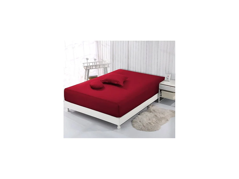 Drap Housse 160x200cm ROUGE