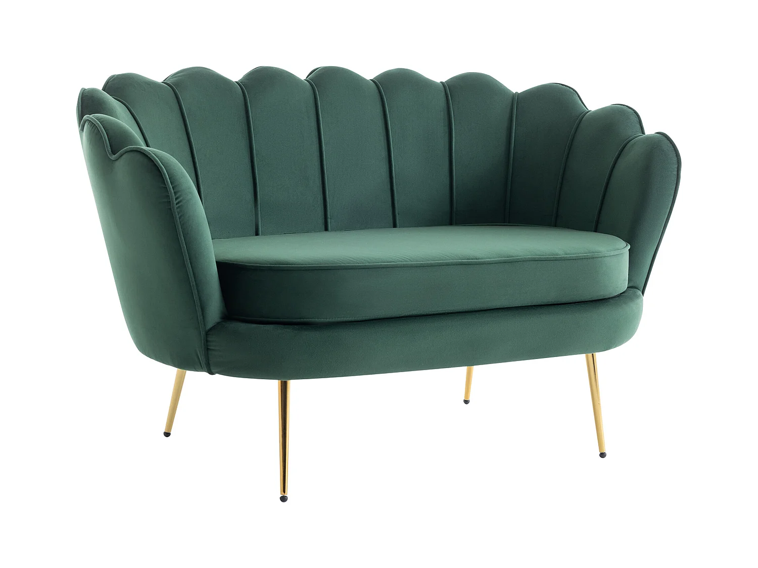 2-seters muslingsofa i grønt fløyelsbjelde grønn fløyel mosegrønn DANDELION av Pascal Morabito