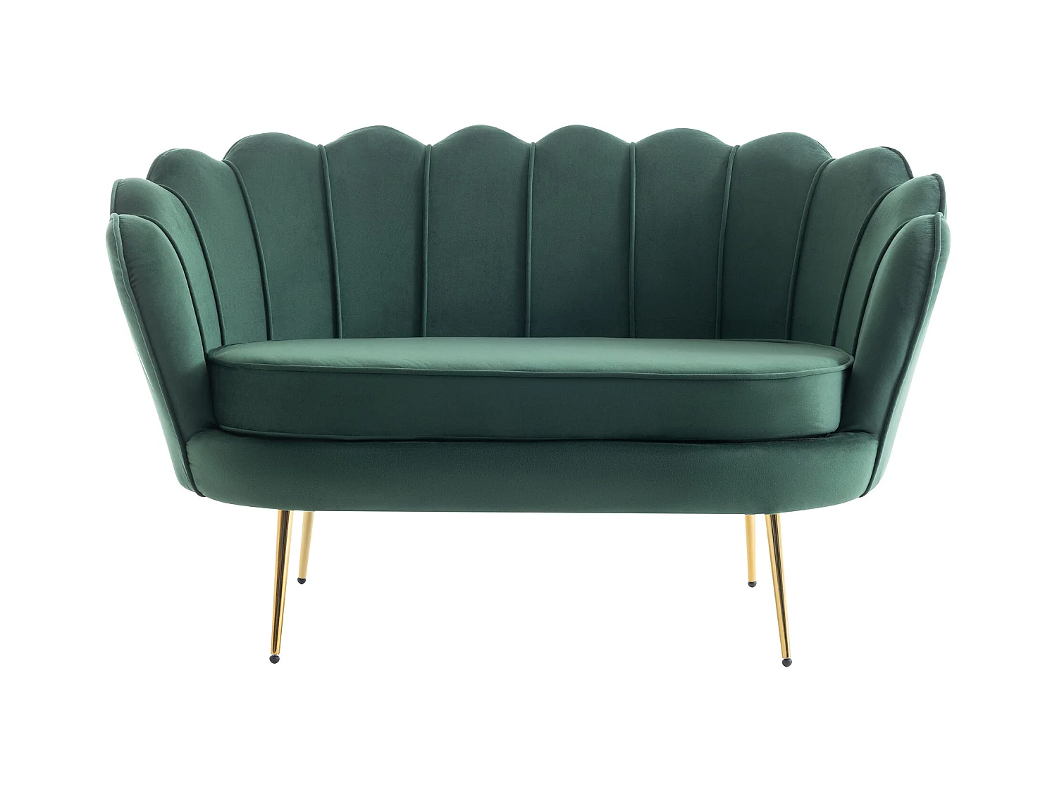 2-seters muslingsofa i grønt fløyelsbjelde grønn fløyel mosegrønn DANDELION av Pascal Morabito