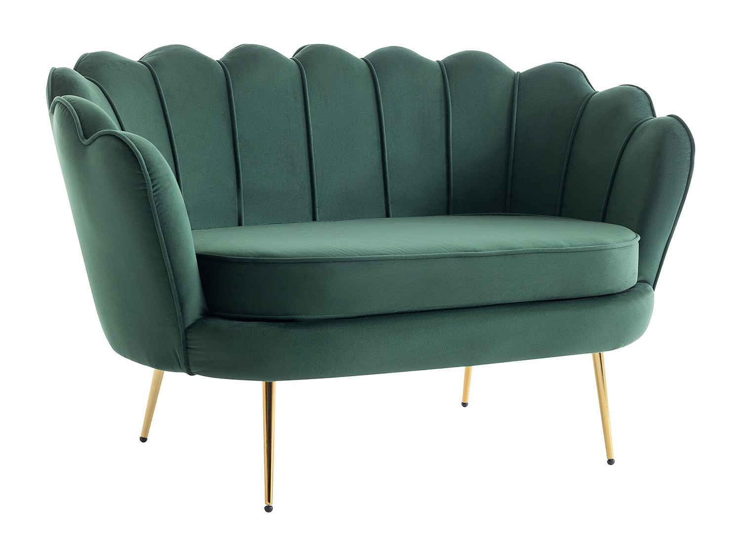 Muschelsofa 2-Sitzer - Samt - Tannengrün - DANDELION von Pascal Morabito günstig online kaufen