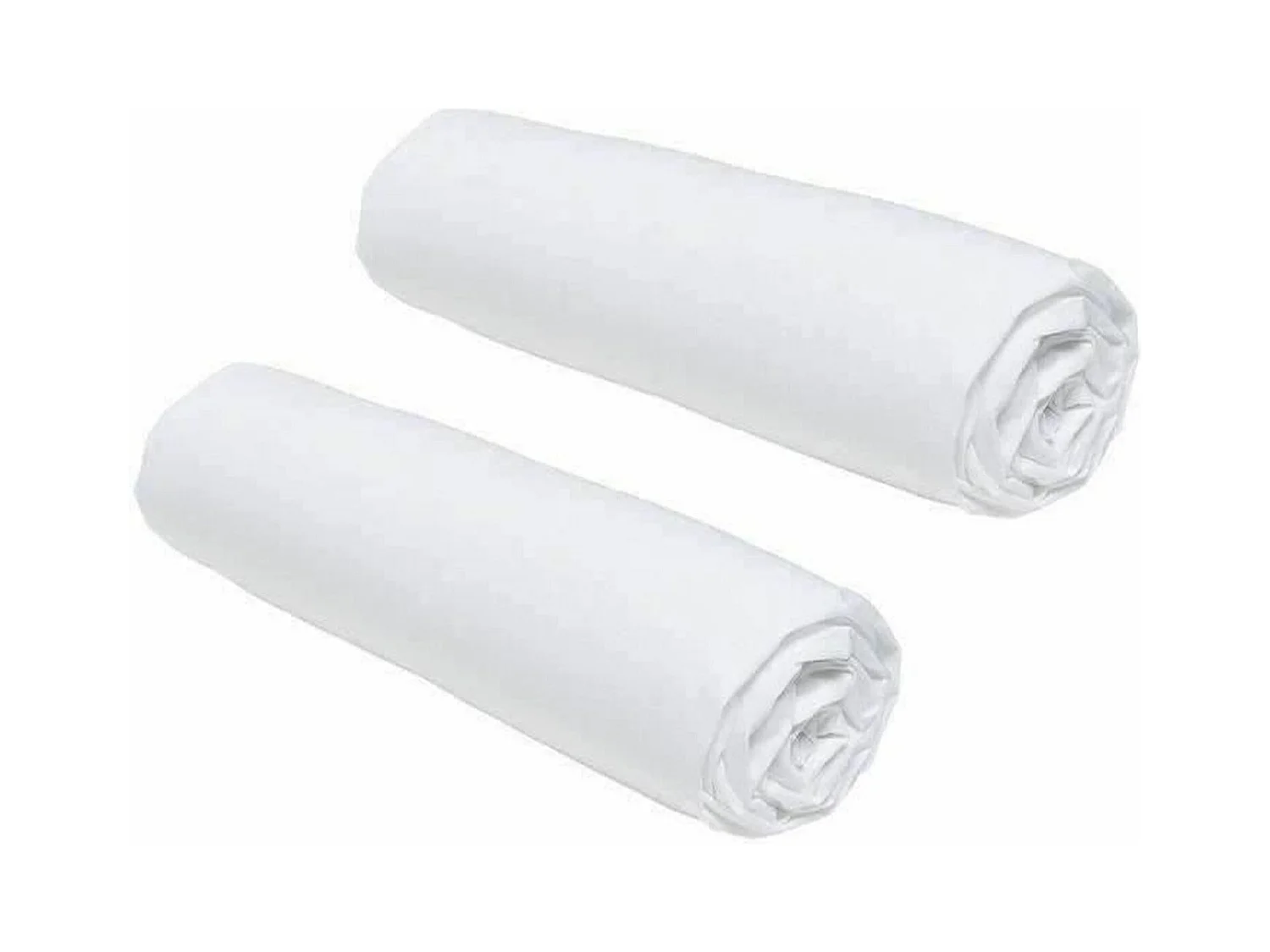 2 draps housses - 160 x 200 cm - Craie