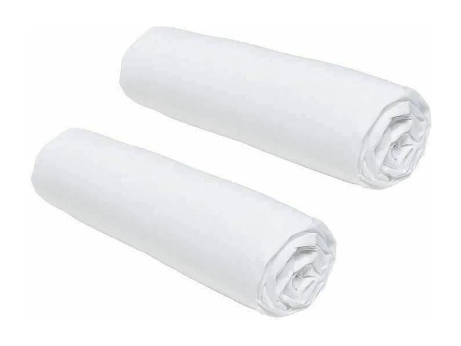 2 draps housses - 160 x 200 cm - Craie