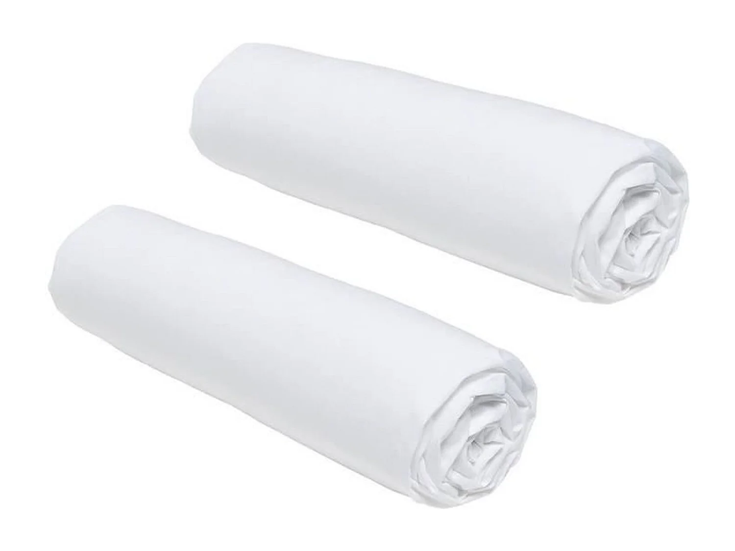 2 draps housses - 160 x 200 cm - Craie