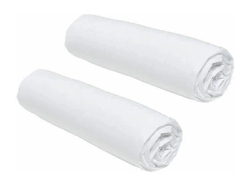 2 draps housses - 160 x 200 cm - Craie