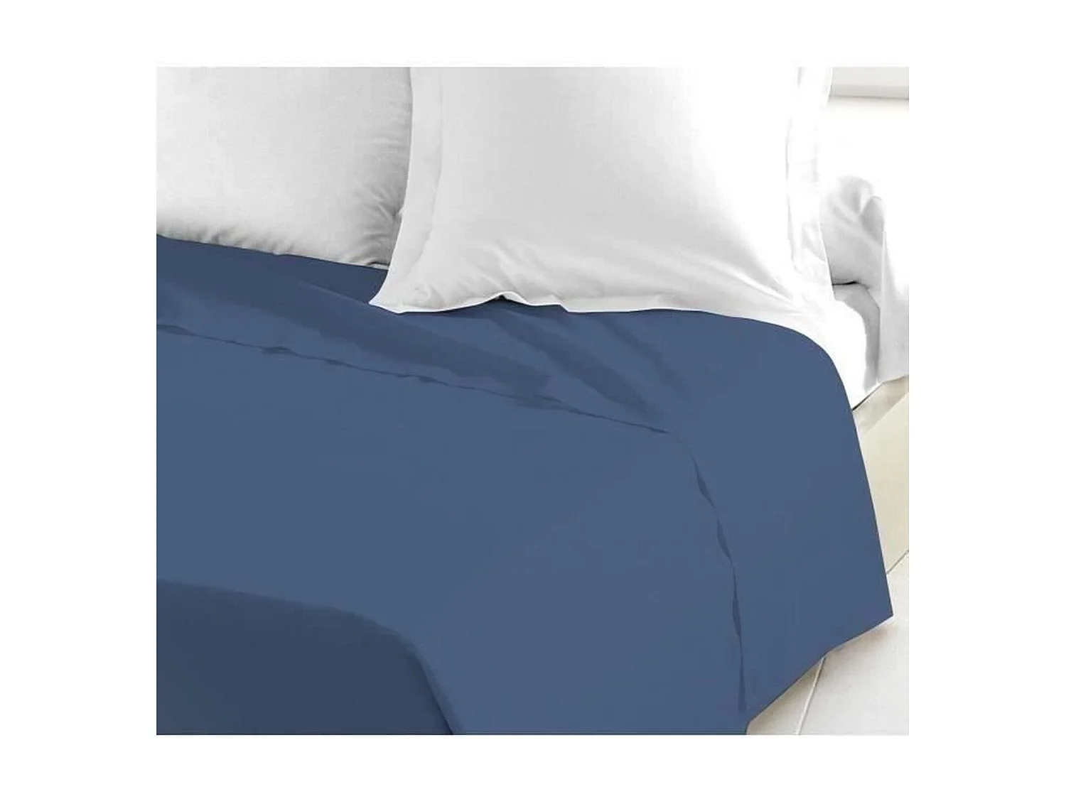 Lençol plano 240 x 300 cm 100% algodão Azul