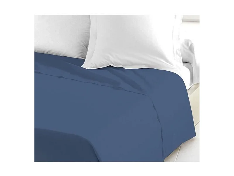 Lençol plano 240 x 300 cm 100% algodão Azul