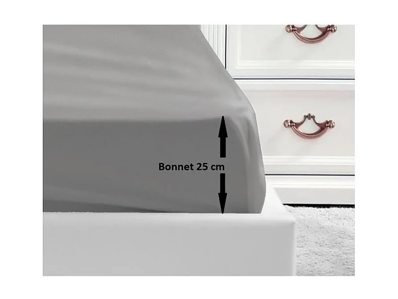 Lenzuolo con Angoli 100% Cotone 160x200x25 cm Grigio Chiaro