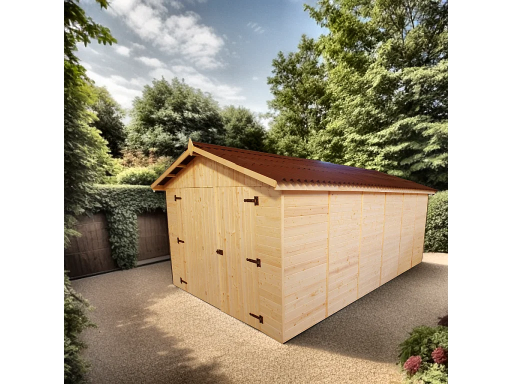ABP12-Garage, Epicéa panneaux 16mm, 3.00 x 5.20m, 15.60m²