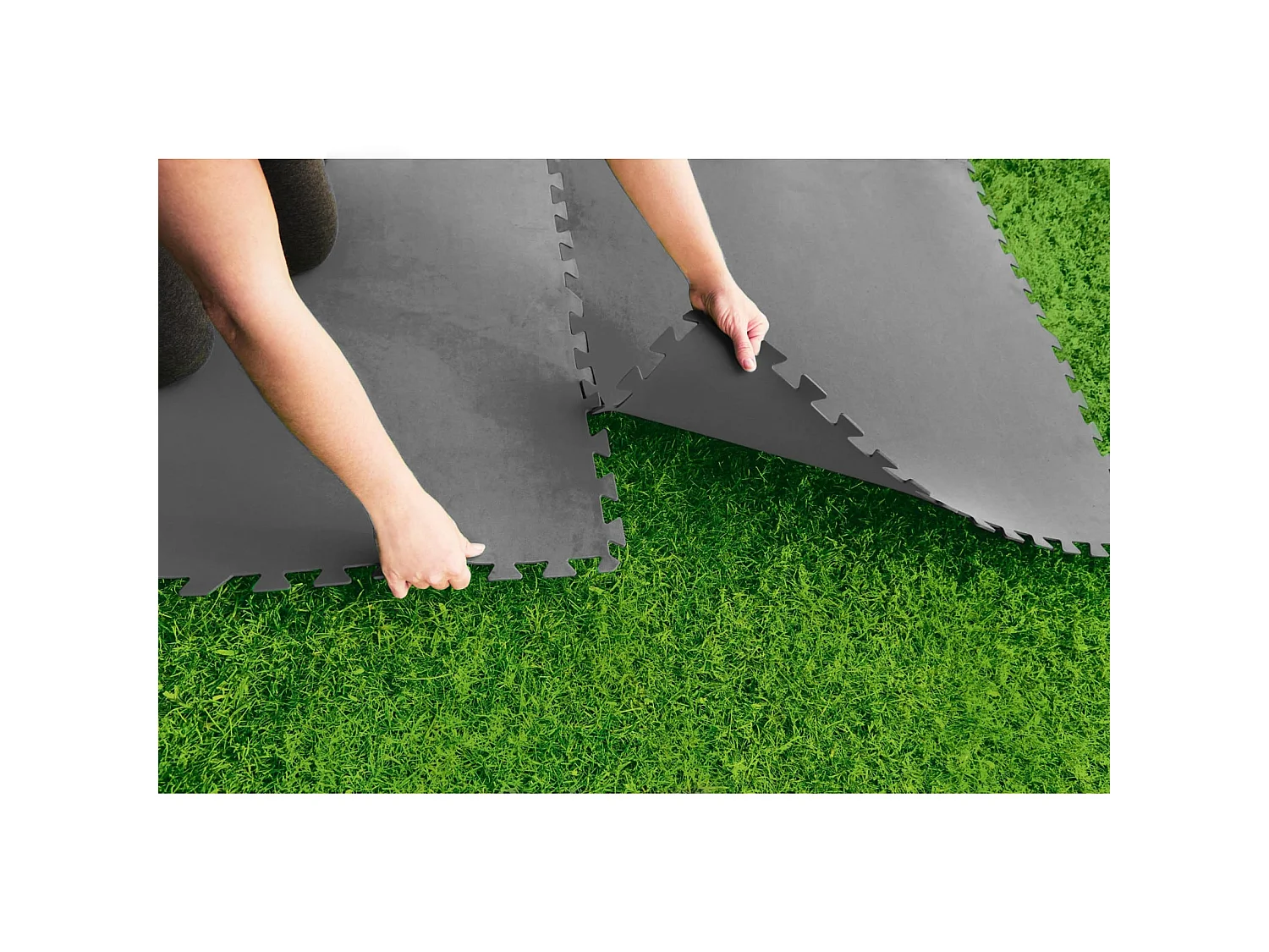 Tapis Protecteur de Sol pour Piscines Bestway 9 Pièces de 50x50 cm Polyéthylène Moelleux Gris