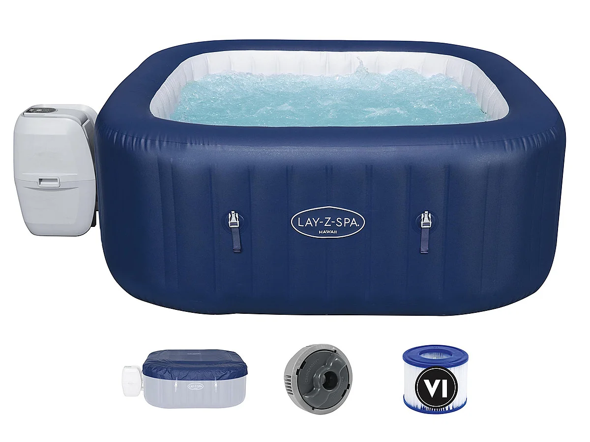 Spa gonflable Lay-Z-Spa Hawaii carré Airjet 4/6 places - Bestway